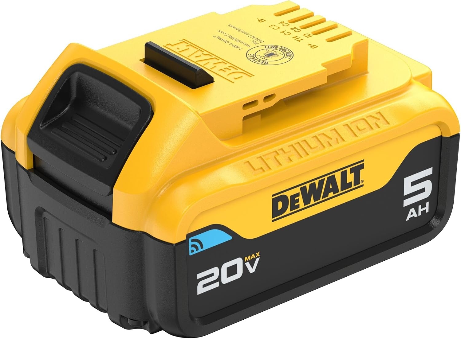 image:imageDEWALT 20V MAX 5 Ah Lithium Ion Battery with Integrated Bluetooth for Tool Connect DCB205BT2