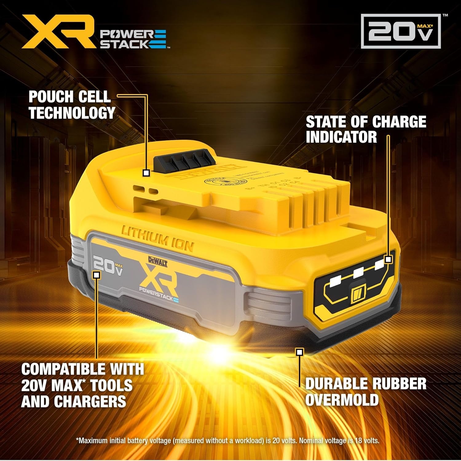 image:imageDEWALT 20V MAX Battery Compact 15Ah DCB20120V MAX XR POWERSTACK 17 Ah