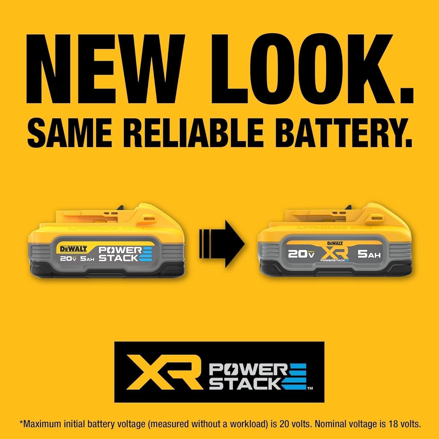 image:imageDEWALT 20V MAX Battery POWERSTACK More Power More Compact Rechargeable 5Ah Lithium Ion Battery DCBP5201 Count Pack of 1