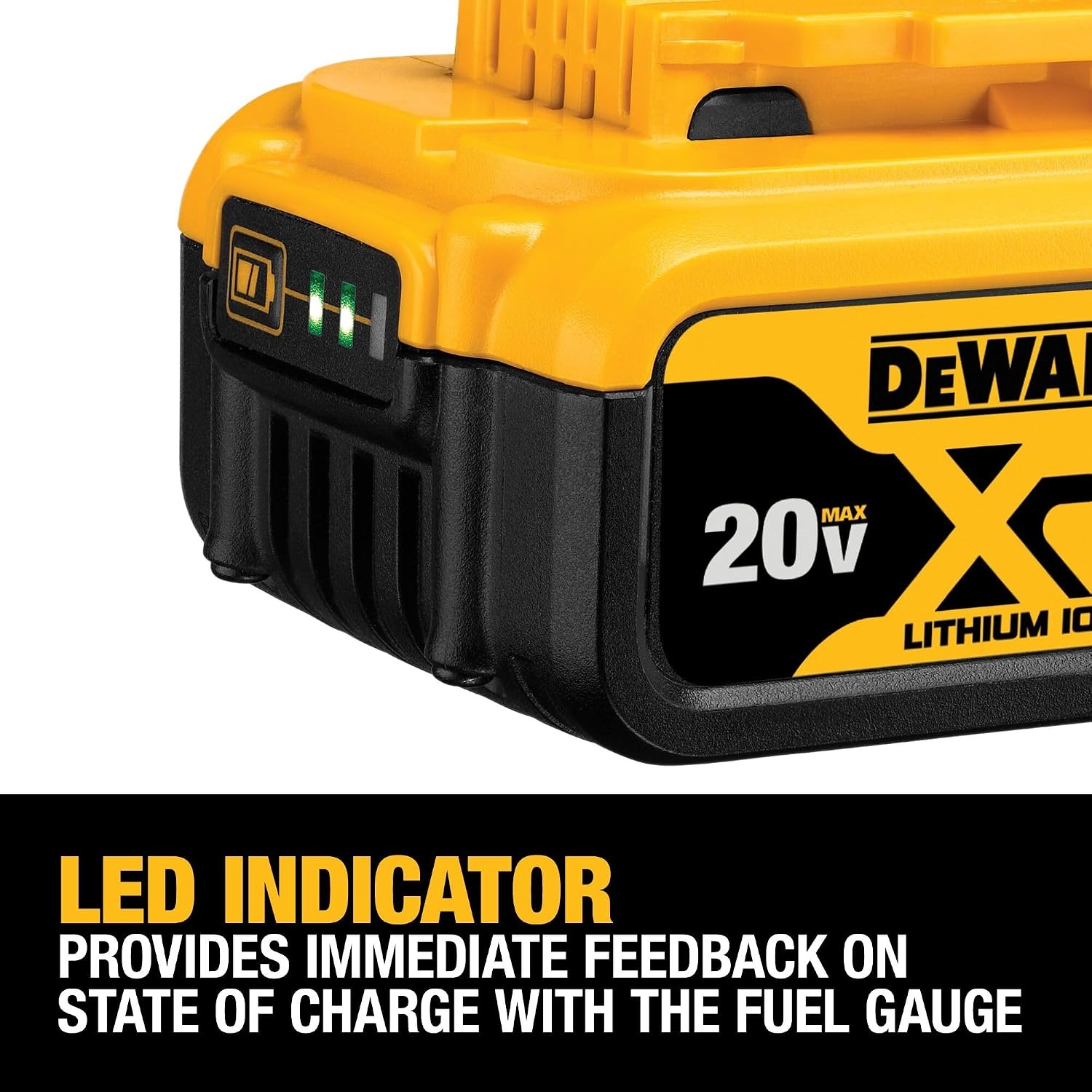 image:imageDEWALT 20V MAX Lithium Ion Battery 2 Ah and 4 Ah 4Pack Fuel Gauge LED Charge Indicators DCB324440 Ah 20 Ah