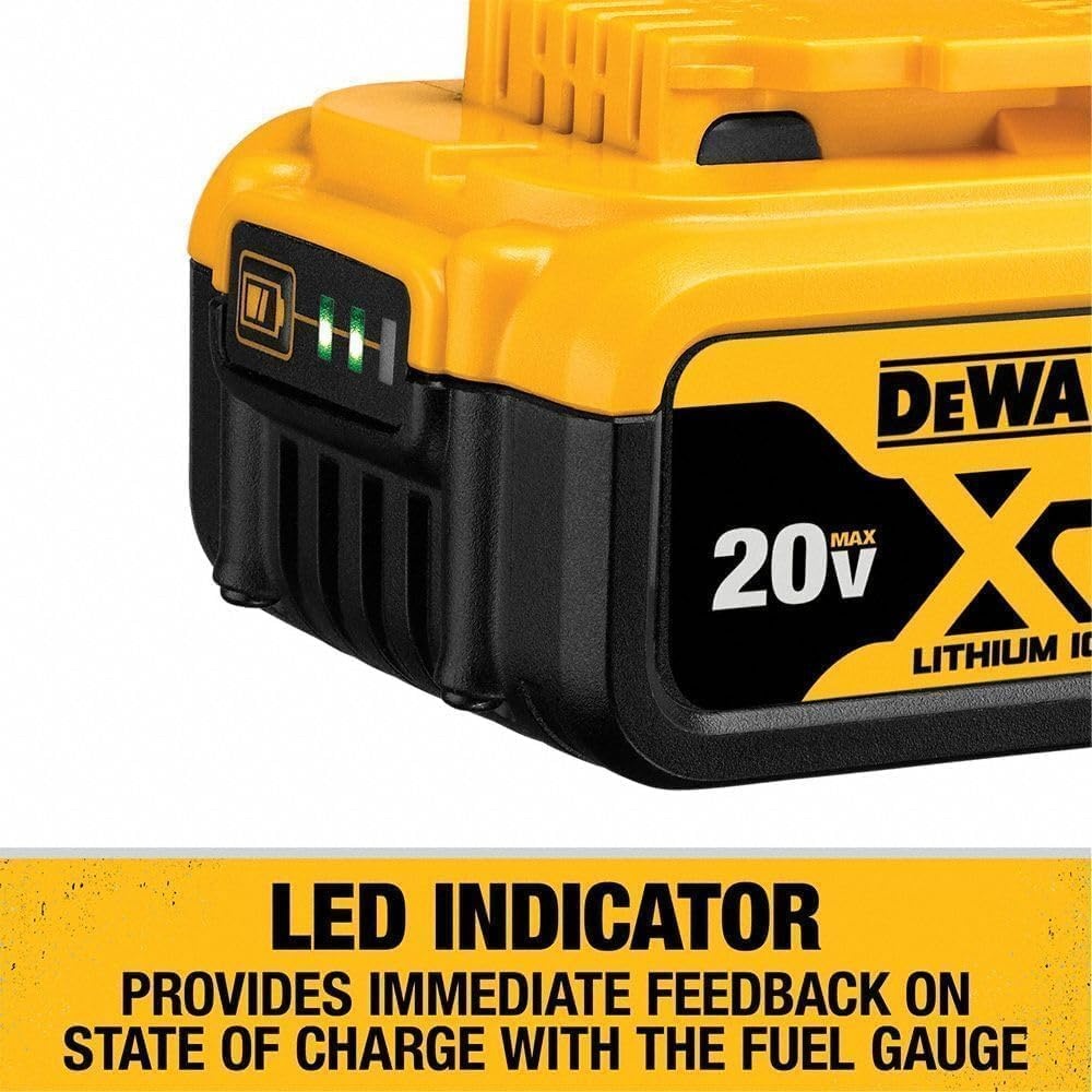 image:imageDEWALT 20V MAX Lithium Ion Battery 2 Ah and 4 Ah 4Pack Fuel Gauge LED Charge Indicators DCB324450 Ah 20 Ah