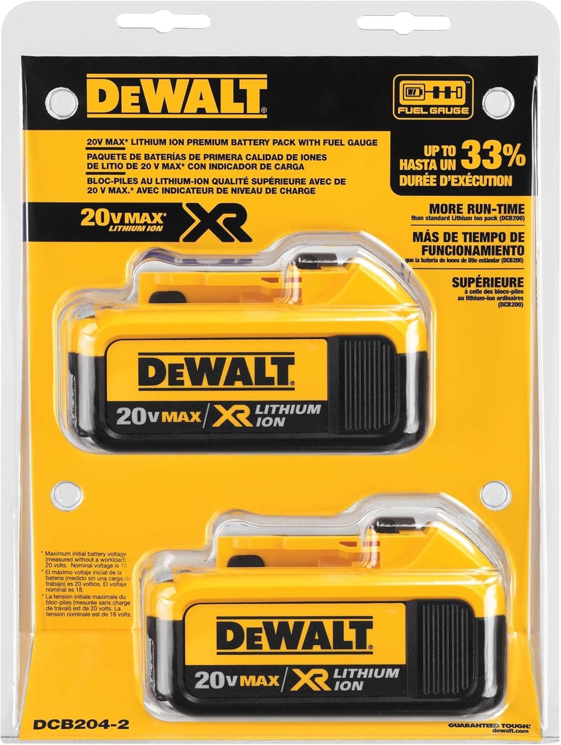 image:imageDEWALT 20V MAX XR Battery 40Ah 2Pack DCB2042 Black20V MAX XR