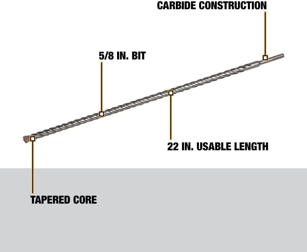 image:imageDEWALT DW5449 58Inch by 22Inch by 24Inch ROCK CARBIDE SDS Plus Hammer BitOne Size
