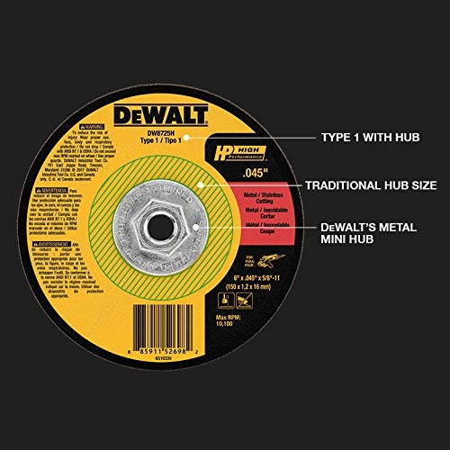 image:imageDEWALT DW8062H 412 X 045 X 5811 HP Type 1 Cutting Wheel1 Count Pack of 2