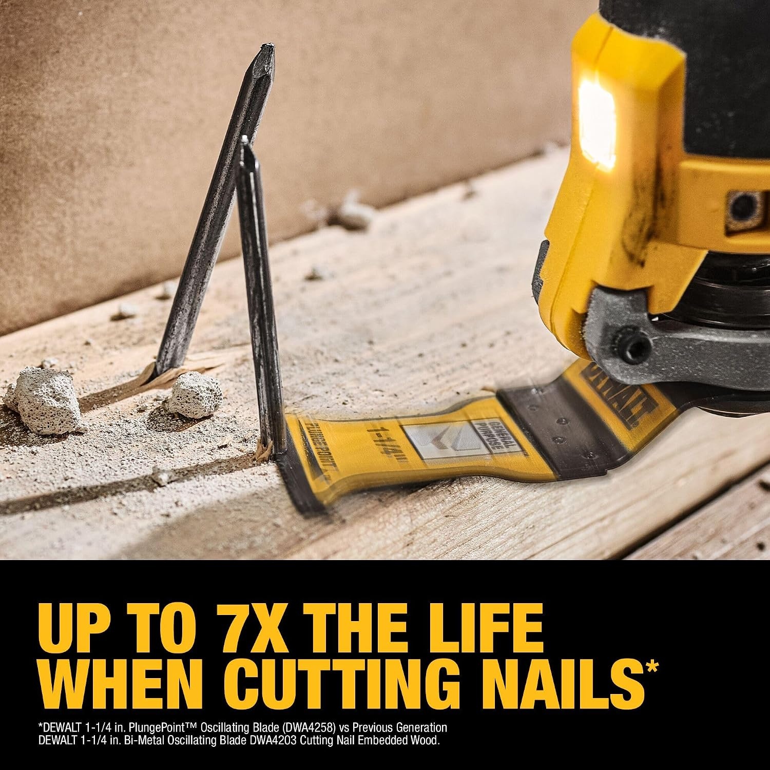 image:imageDEWALT DWA4203B Bi Metal Wood with Nails Oscillating Blade 10 pack25 Pack