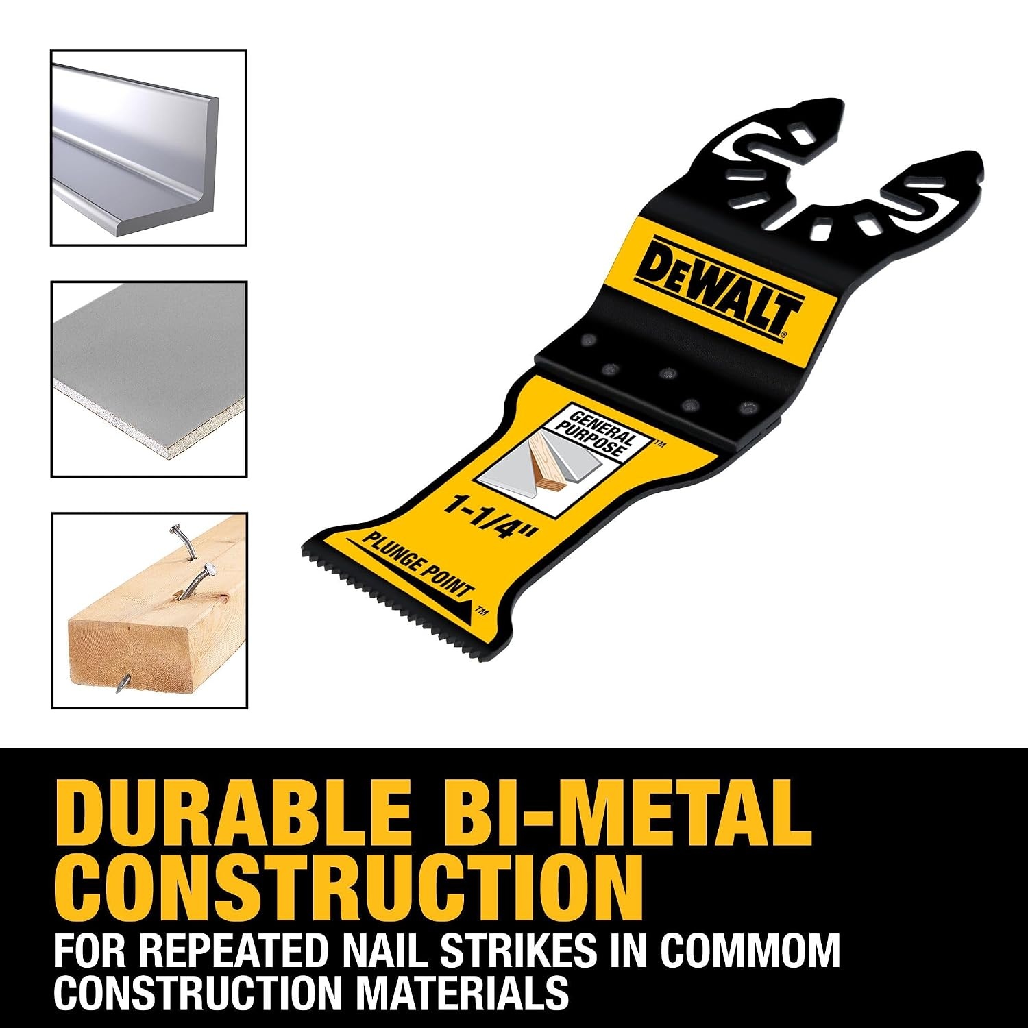 image:imageDEWALT DWA4203B Bi Metal Wood with Nails Oscillating Blade 10 pack25 Pack