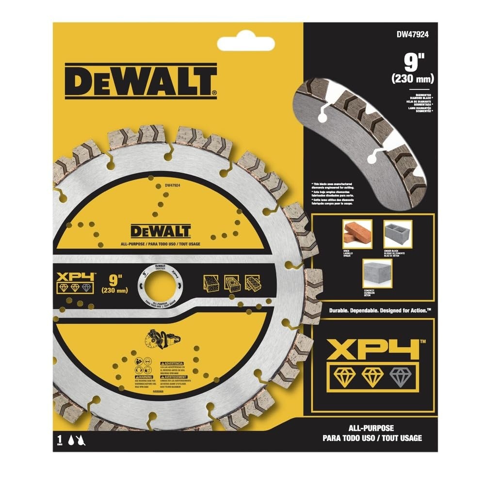 image:imageDEWALT Diamond Saw Blade Concrete and Masonry Blade Segmented 9inch DW47924One Size