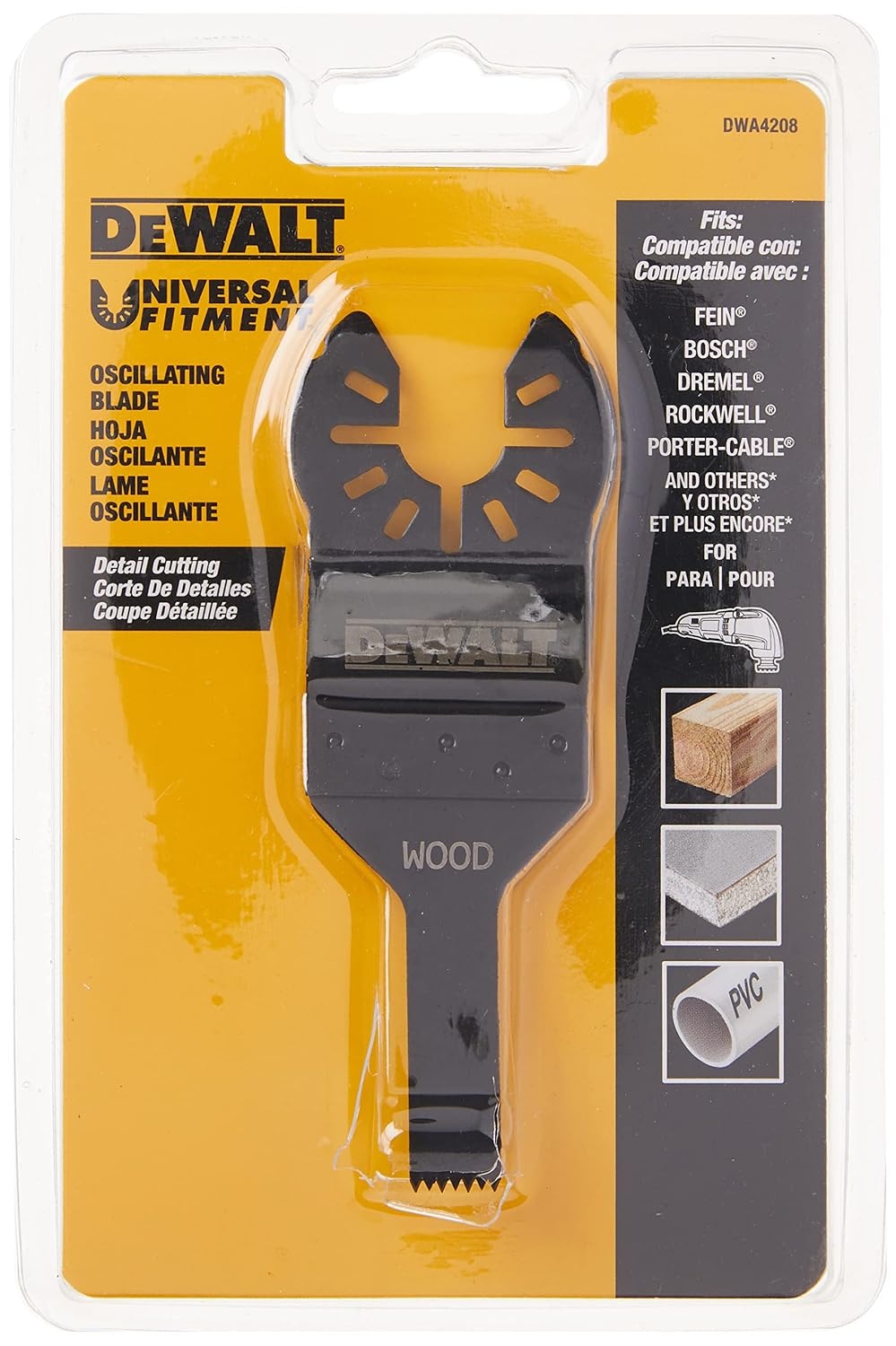image:imageDEWALT Dwa4208 Oscillating Wood Detail Blade BlackOne Size