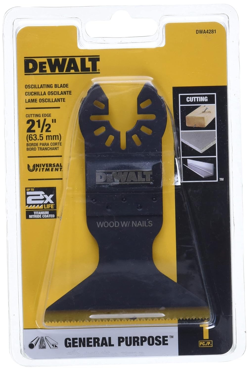 image:imageDEWALT Oscillating Tool Blade Titanium Nitride Coated General Purpose 212Inch DWA4281212