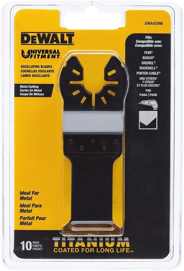 image:imageDEWALT Oscillating Tool Blade for Metal Titanium Nitride Coated 10Pack DWA4209B