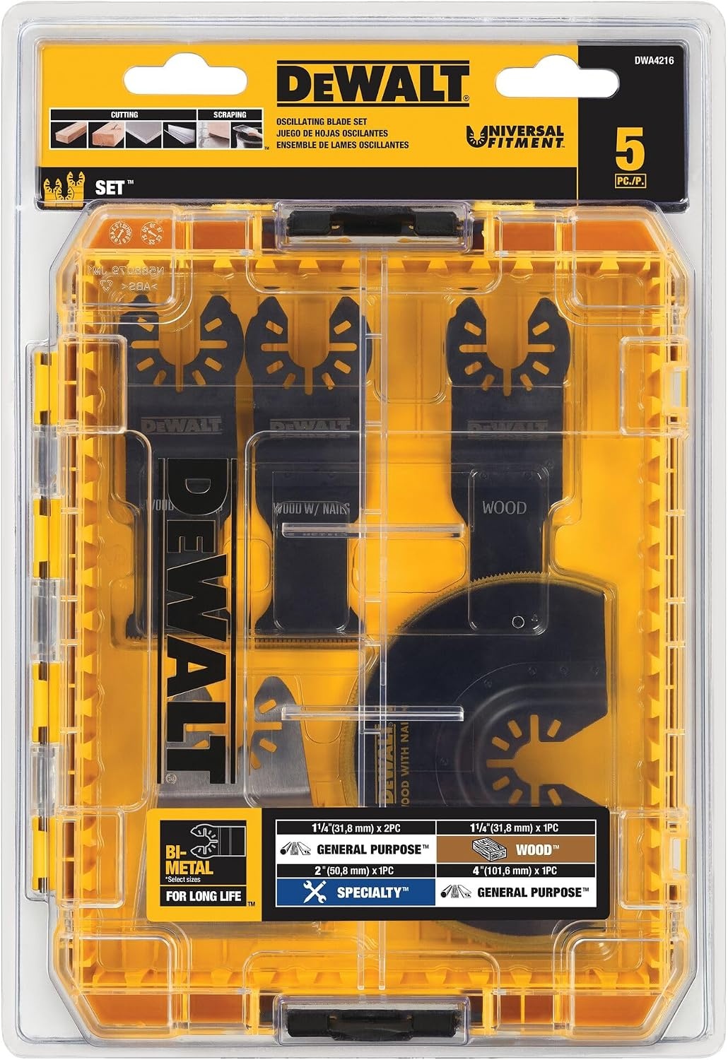 image:imageDEWALT Oscillating Tool Blades Kit 5Piece DWA4216