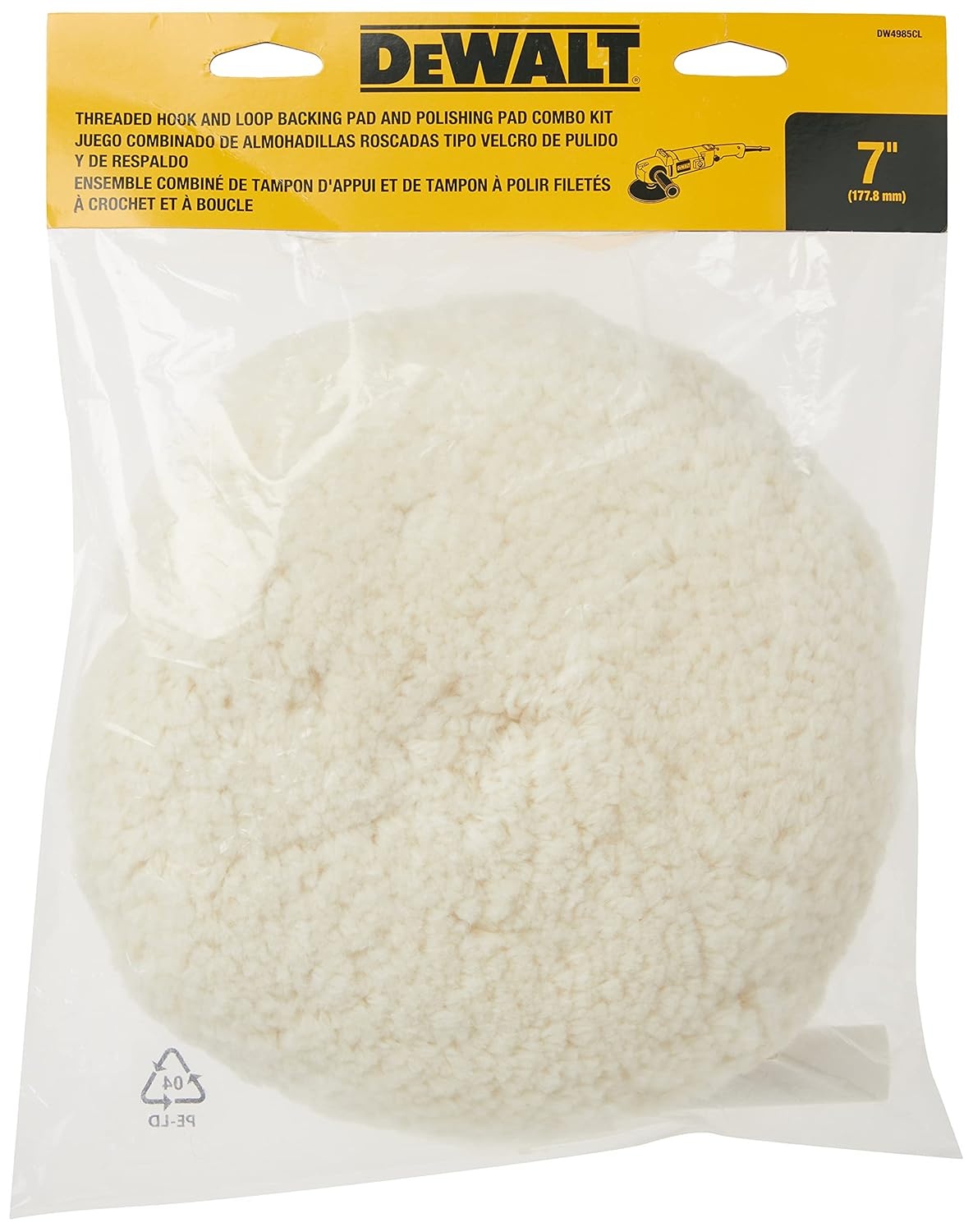 image:imageDEWALT Wool Buffing Pad and Backing Pad Kit 7Inch DW4985CL7Inch