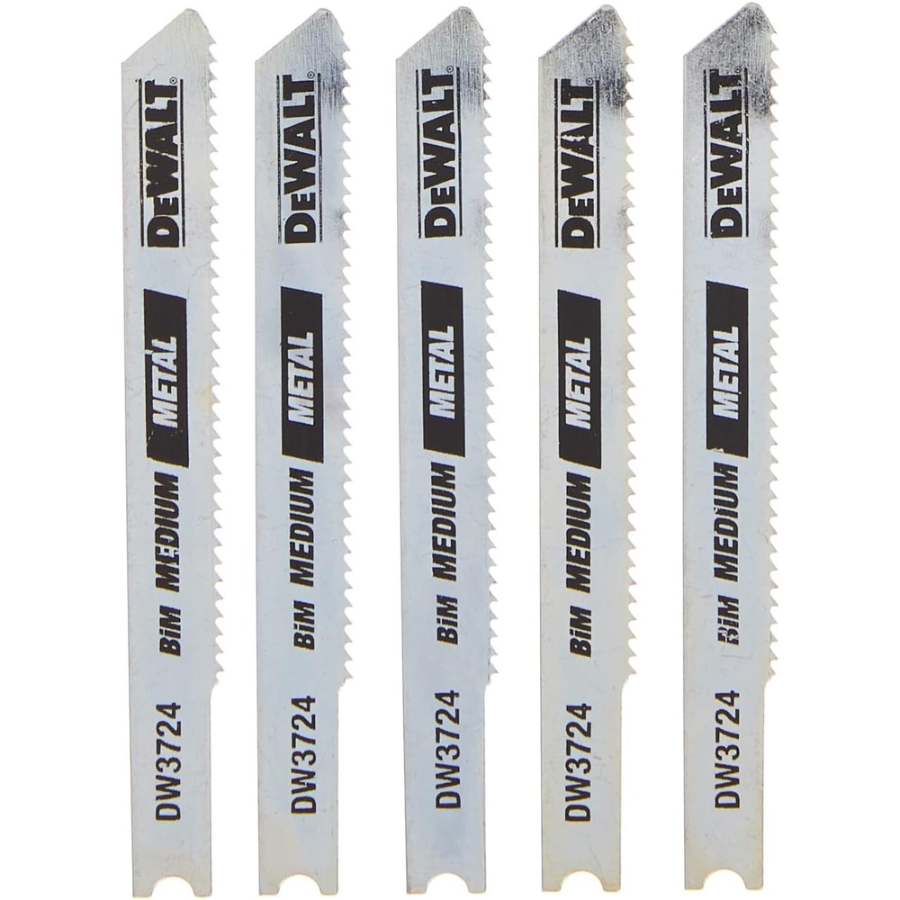 image:imageDEWALT  DW37245 Jigsaw Blades Medium Metal Cutting UShank 3Inch 18TPI 5Pack DW37245 SilverMedium