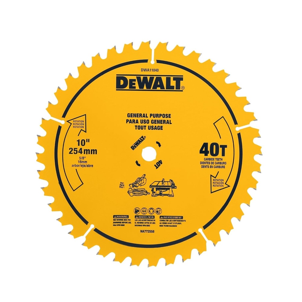 image:imageDEWALT 10 in 40T  60T General Purpose Combo Pack DWA110CMB10  40 Teeth