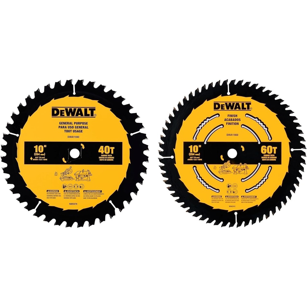 image:imageDEWALT 10 in 40T  60T General Purpose Combo Pack DWA110CMB10 Inches Pack of 5