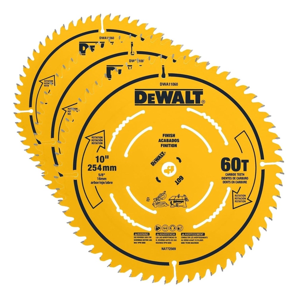 image:imageDEWALT 10 in 40T  60T General Purpose Combo Pack DWA110CMBOne Size Pack of 3