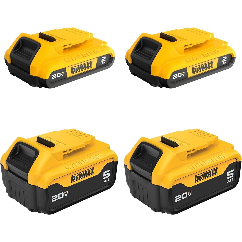 image:imageDEWALT 20V MAX Lithium Ion Battery 2 Ah and 4 Ah 4Pack Fuel Gauge LED Charge Indicators DCB324450 Ah  20 Ah