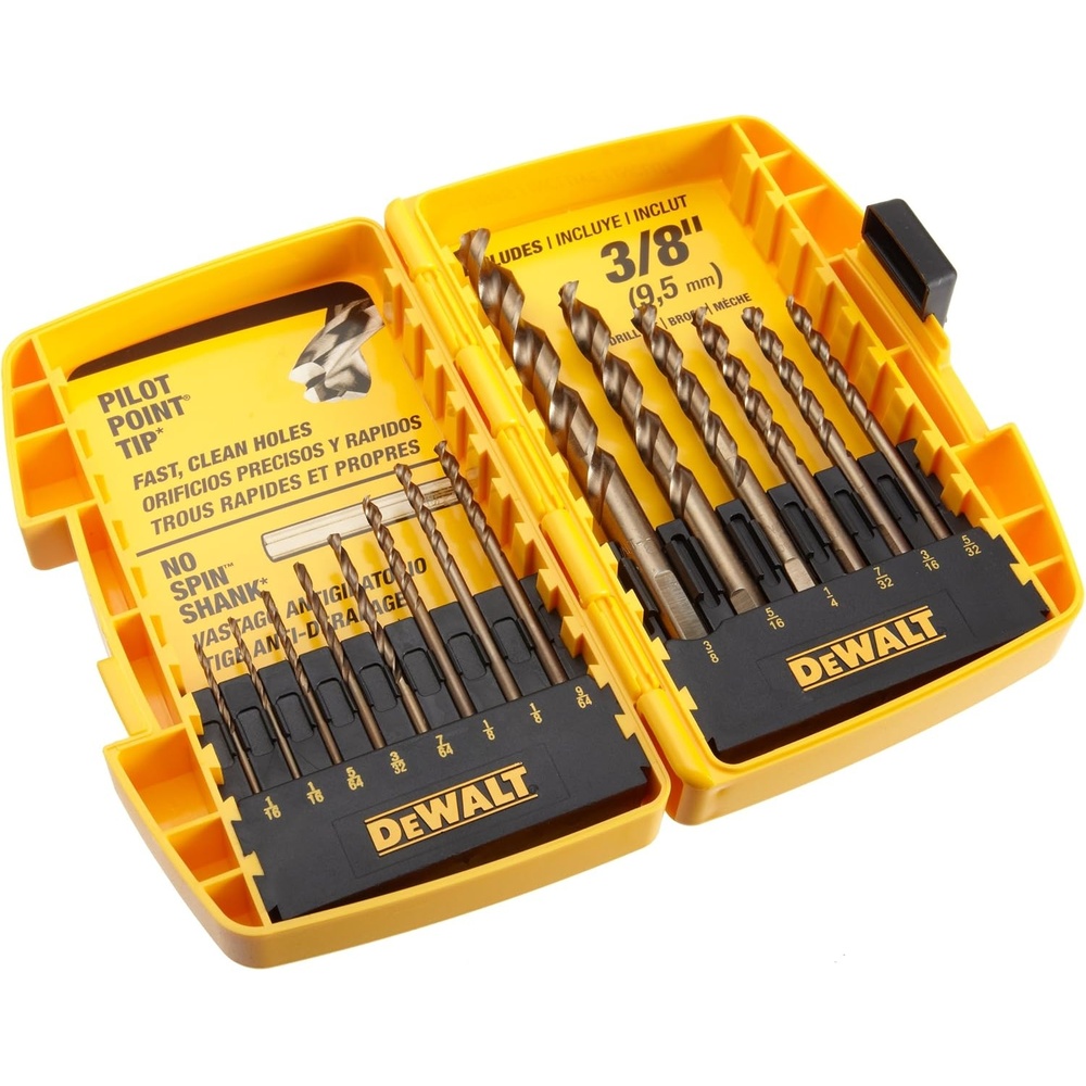 image:imageDEWALT Black Oxide Drill Bit Set with Pilot Point 13Piece DW116314 Pieces