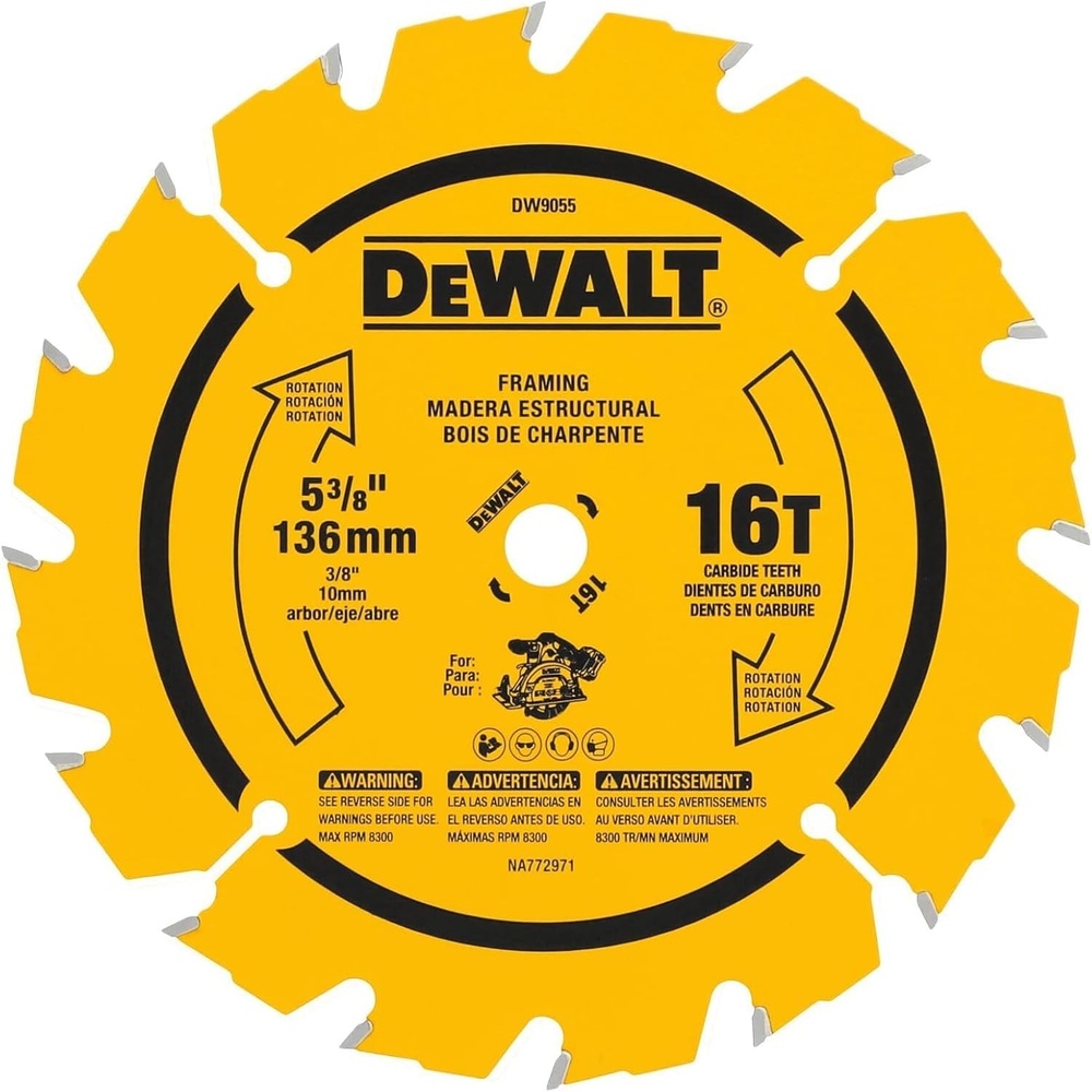 image:imageDEWALT Circular Saw Blade 5 38 Inch 24 Tooth Wood Cutting DW9054538  16 Teeth Pack of 5