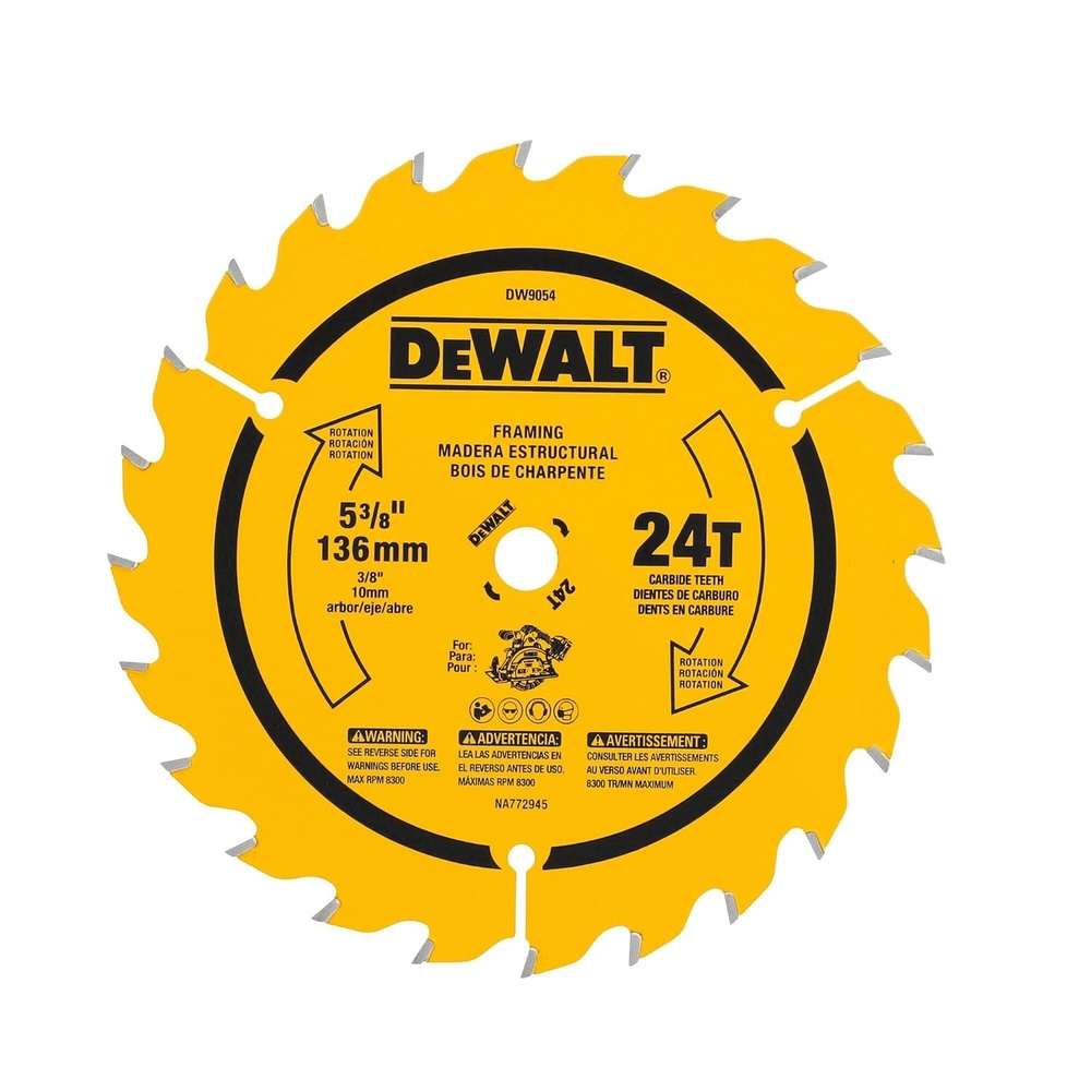 image:imageDEWALT Circular Saw Blade 5 38 Inch 24 Tooth Wood Cutting DW9054538  24 Teeth