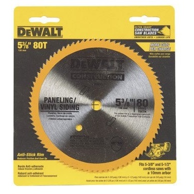 image:imageDEWALT Circular Saw Blade 5 38 Inch 80 Tooth Vinyl Cutting DW9053538  80 Teeth