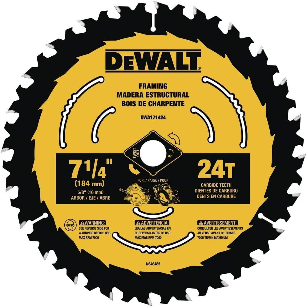 image:imageDEWALT Circular Saw Blade 7 14 Inch 18 Tooth Wood Cutting DW3192One Size