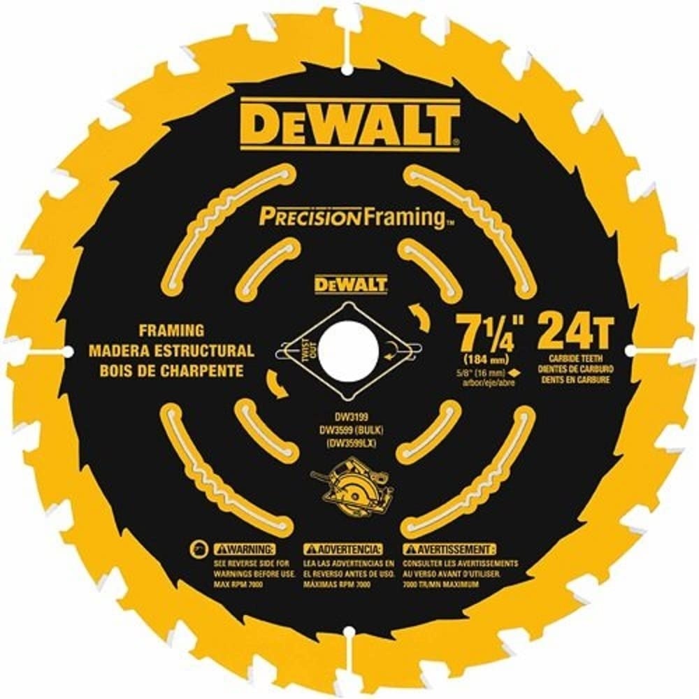 image:imageDEWALT Circular Saw Blade 7 14 Inch 24 Tooth Framing DW3599B101 Count Pack of 1