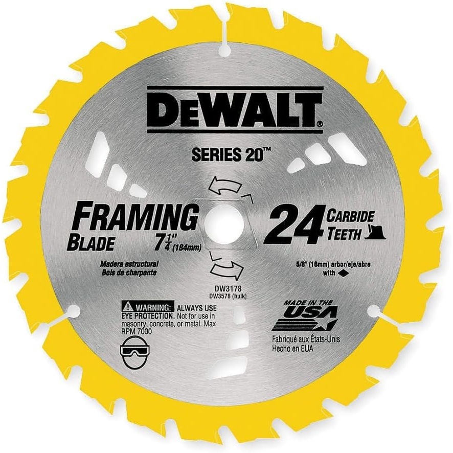 image:imageDEWALT Circular Saw Blade 7 14 Inch 24 Tooth Wood Cutting DWA171424B10 10 Count Pack of 1Old Model