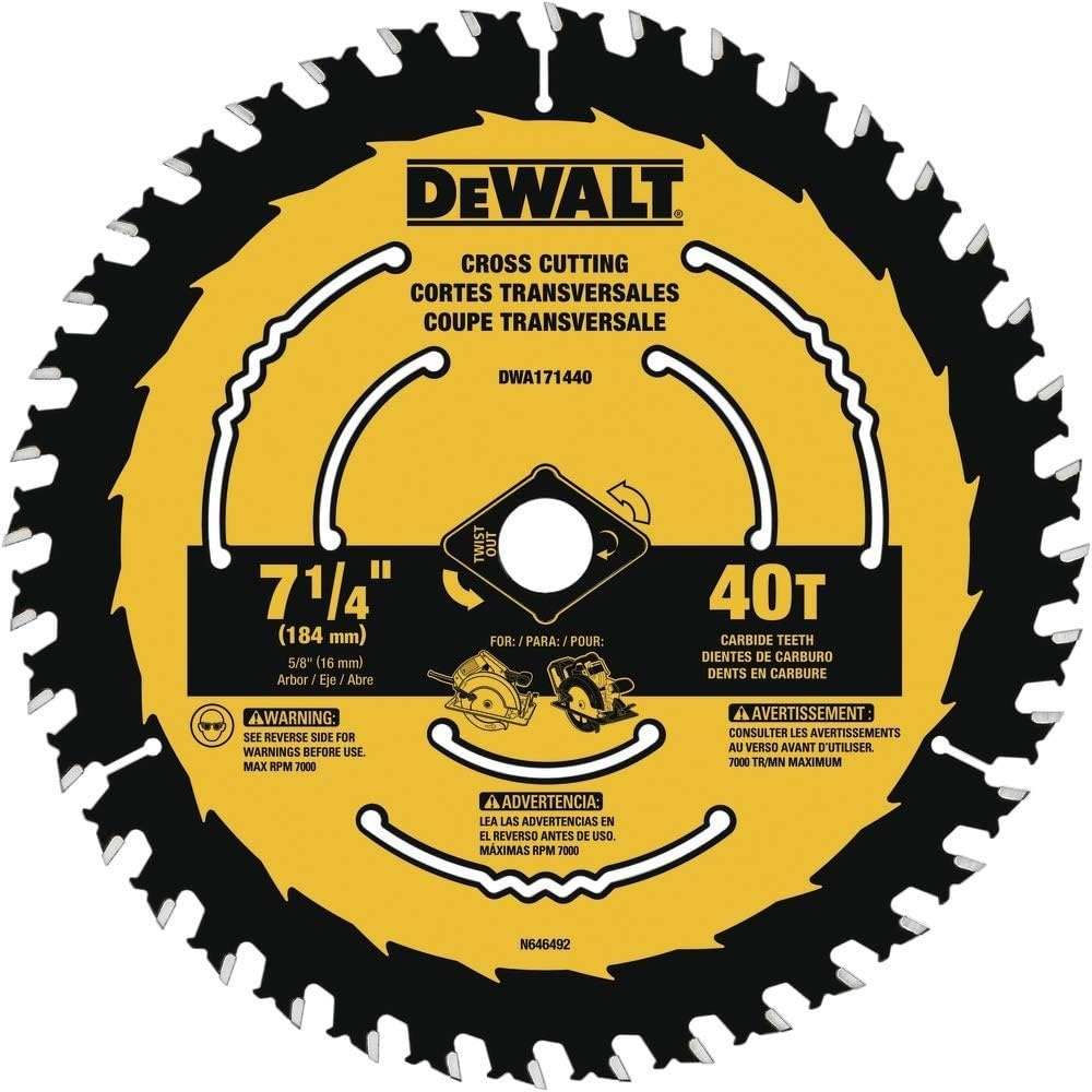 image:imageDEWALT Circular Saw Blade 7 14 Inch 40 Tooth Wood Cutting DWA171440New