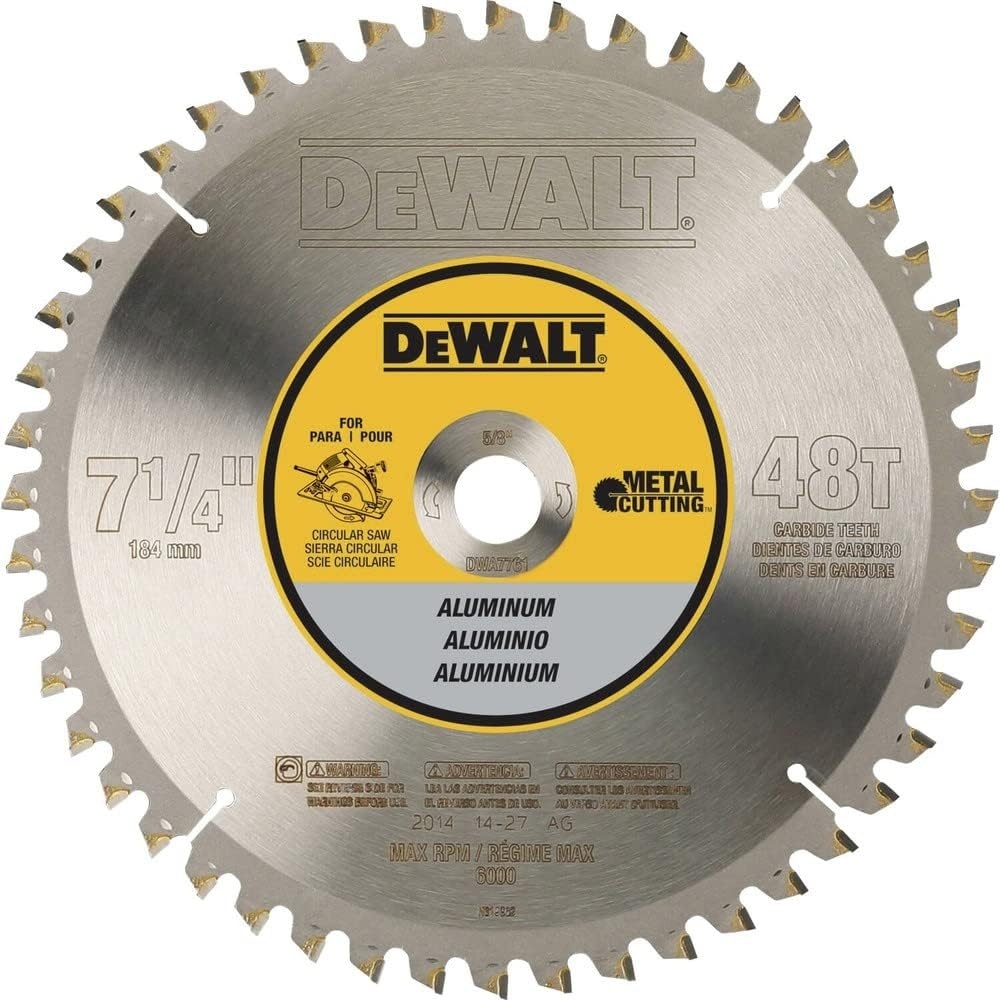 image:imageDEWALT Circular Saw Blade 7 14 Inch 48 Tooth Aluminum Cutting DWA776148Tooth