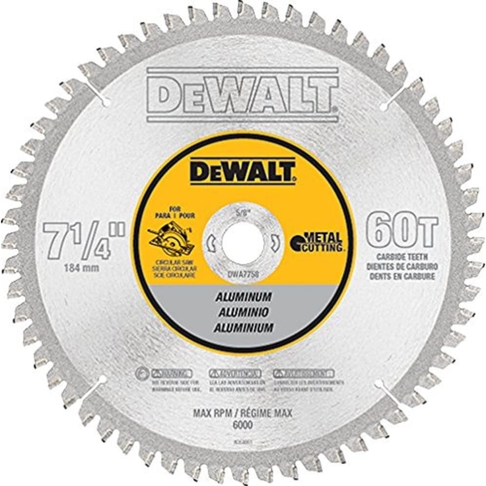 image:imageDEWALT Circular Saw Blade 7 14 Inch 48 Tooth Aluminum Cutting DWA776160Tooth
