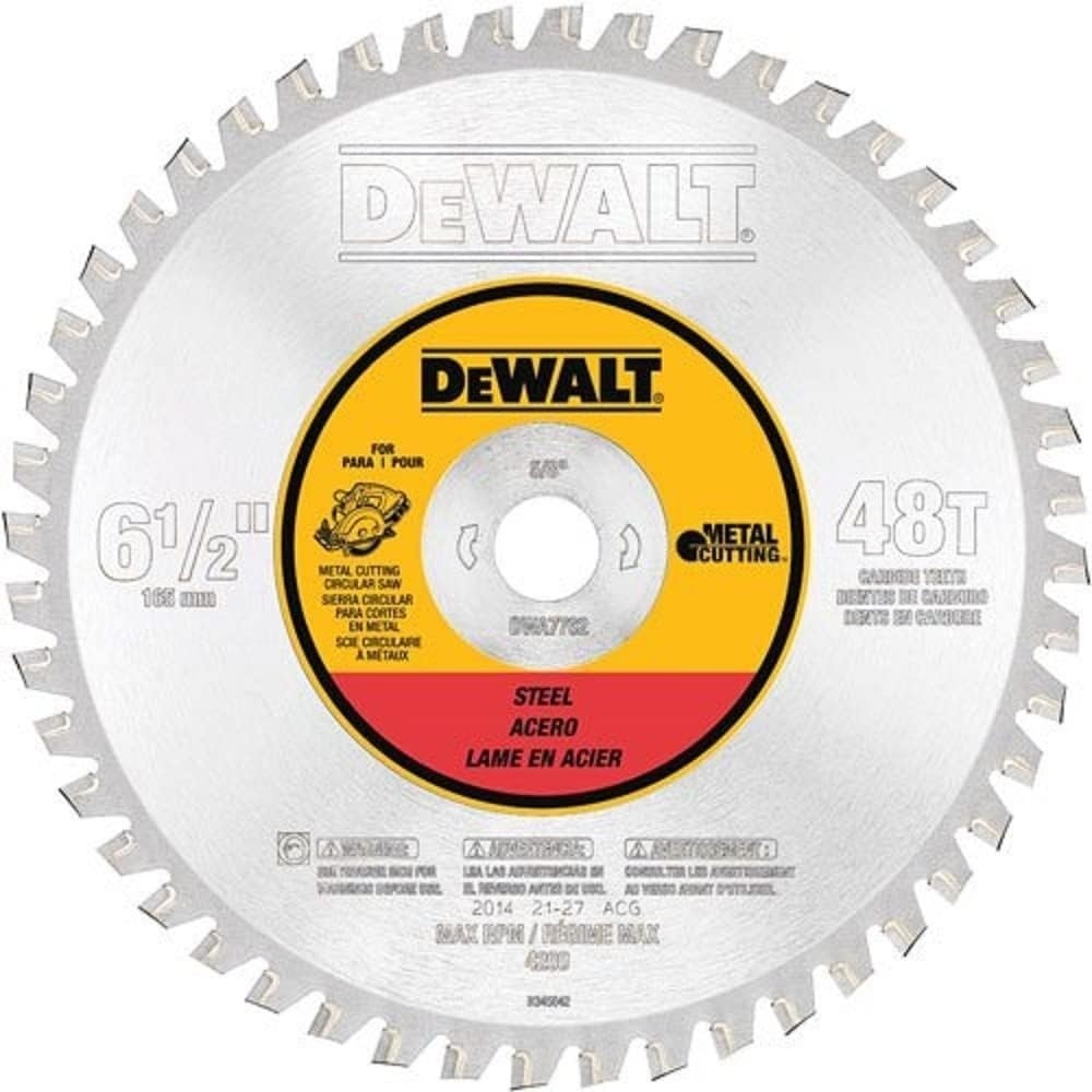 image:imageDEWALT Circular Saw Blade 7 14 Inch 48 Tooth Ferrous Metal Cutting DWA7766612Inch
