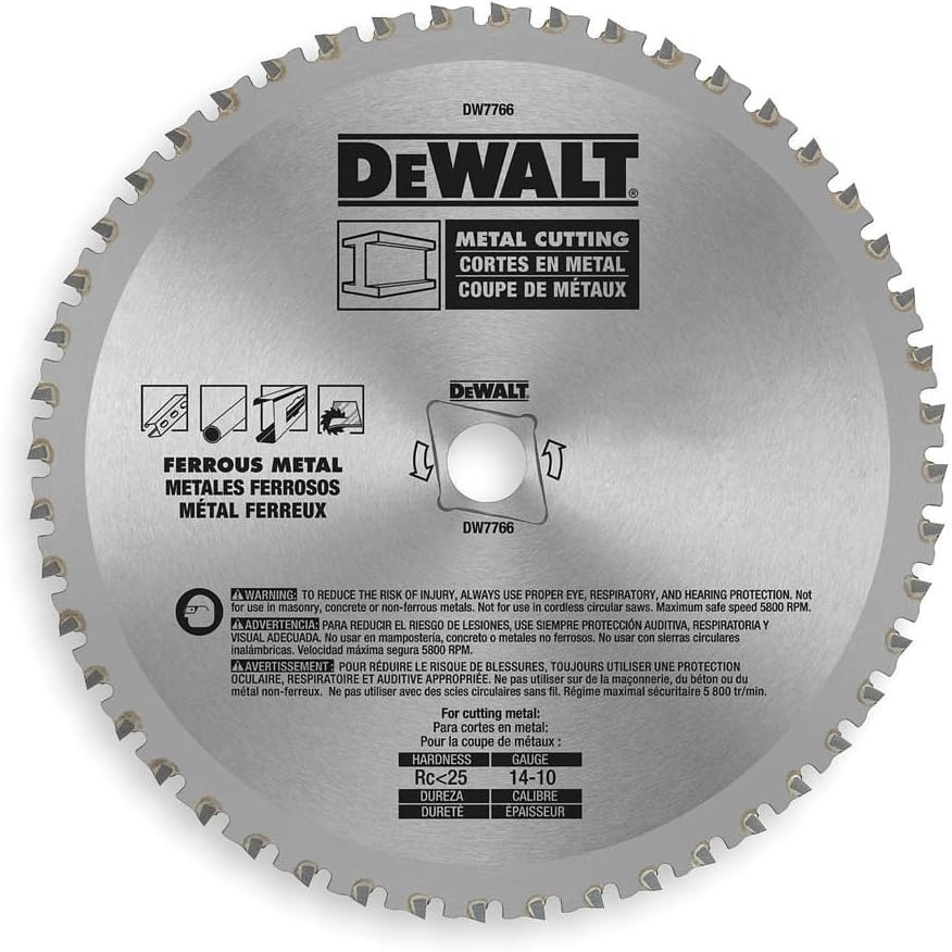 image:imageDEWALT Circular Saw Blade 7 14 Inch 48 Tooth Ferrous Metal Cutting DWA7766714Inch