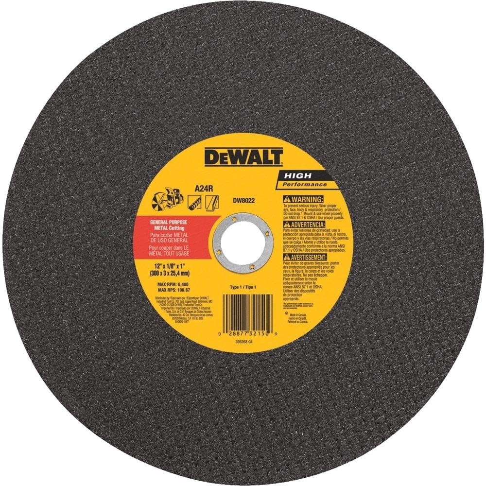 image:imageDEWALT Cutting Wheel For Metal A24N Abrasive 12Inch x 18Inch x 1Inch DW8022One Size
