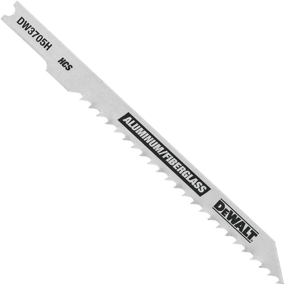 image:imageDEWALT DW3705H 4Inch 8 TPI Fast Clean HCS UShank Cut Aluminum and fiberglass Jig Saw Blade 5Pack
