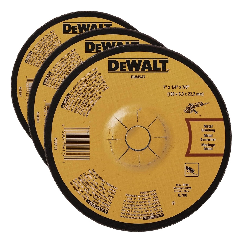 image:imageDEWALT DW4547 7Inch by 14Inch High Performance Fast Metal Grinding Wheel 78Inch Arbor1 Count Pack of 3