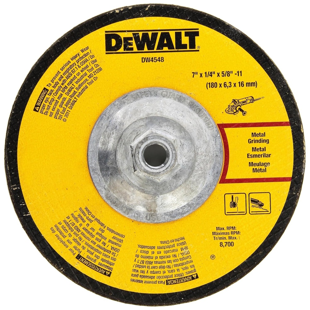 image:imageDEWALT DW4548 7Inch by 14Inch by 58Inch11 High Performance Fast Metal Grinding WheelOne Size