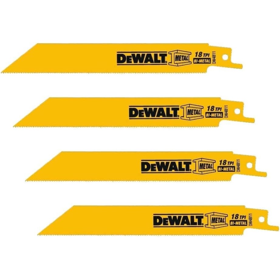 image:imageDEWALT DW4811 6Inch 18 TPI Straight Back BiMetal Reciprocating Blade 5pack20Pack