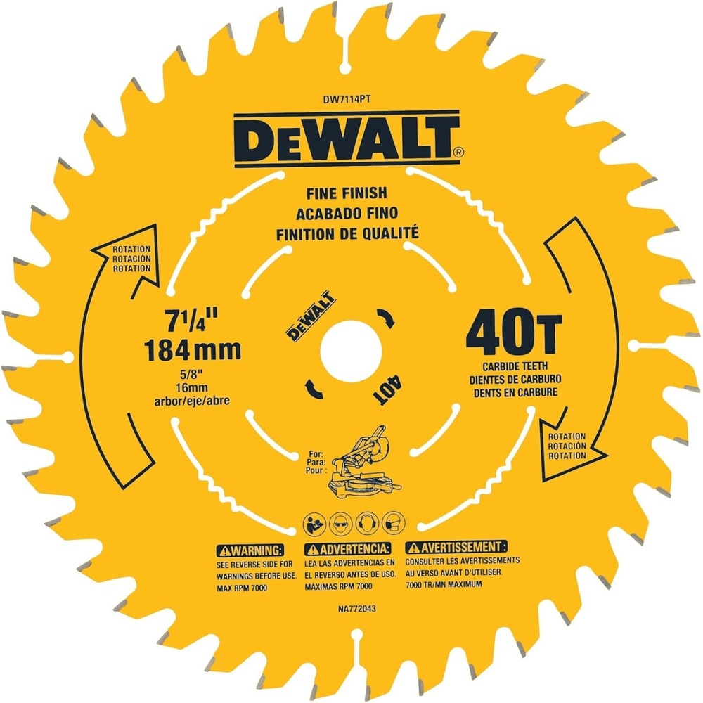 image:imageDEWALT DW7112PT DEWALT DW7112PT 24T Precision Trim Miter Saw Blade 71440Tooth