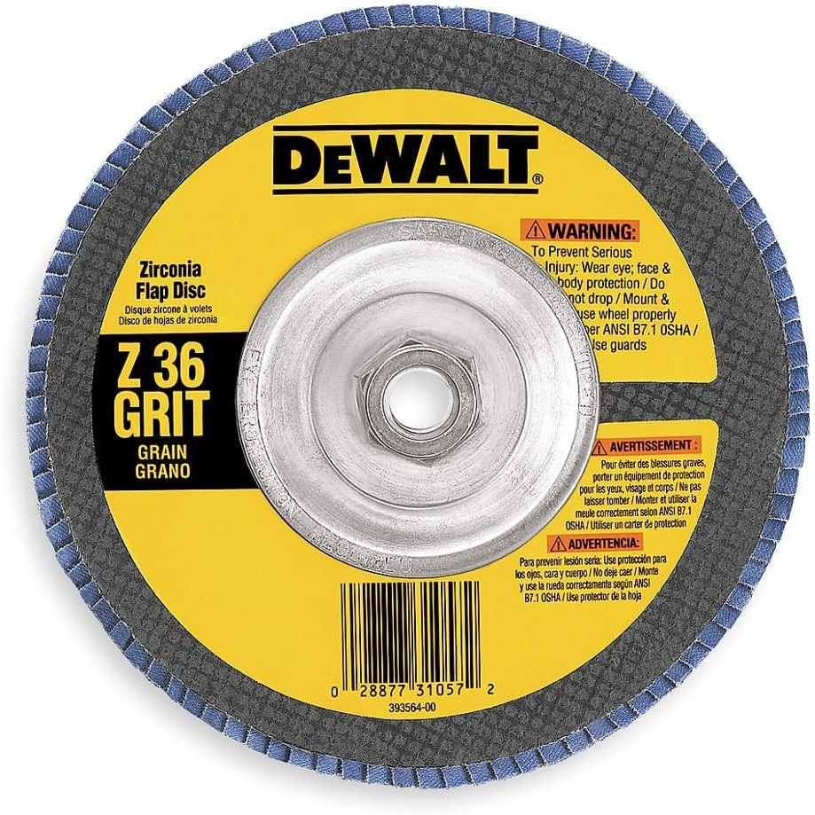 image:imageDEWALT DW8329 7Inch by 58Inch11 60 Grit Zirconia Angle Grinder Flap Disc36G 58Inch Hub