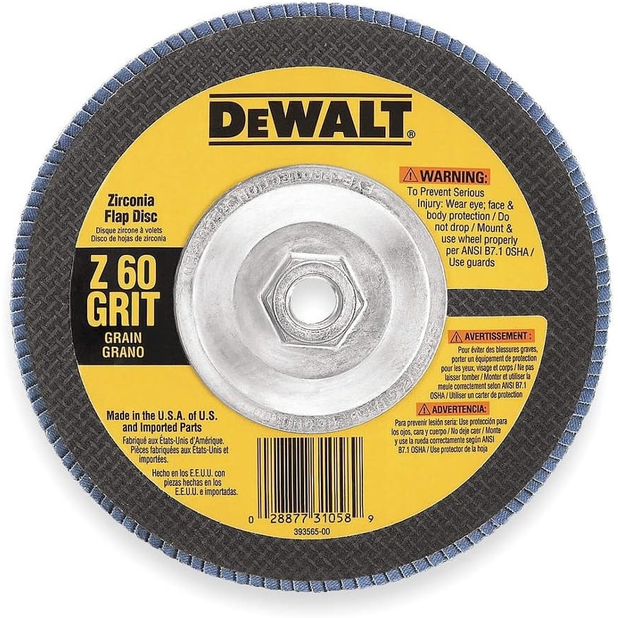 image:imageDEWALT DW8329 7Inch by 58Inch11 60 Grit Zirconia Angle Grinder Flap Disc60G 58Inch Hub
