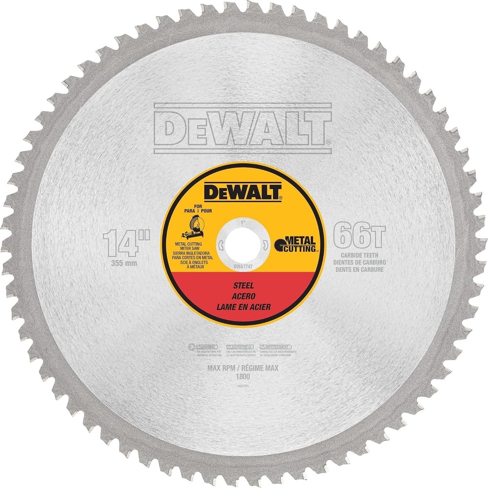 image:imageDEWALT DWA7737 60 Teeth Heavy Gauge Ferrous Metal Cutting 1Inch Arbor 12Inch66Tooth