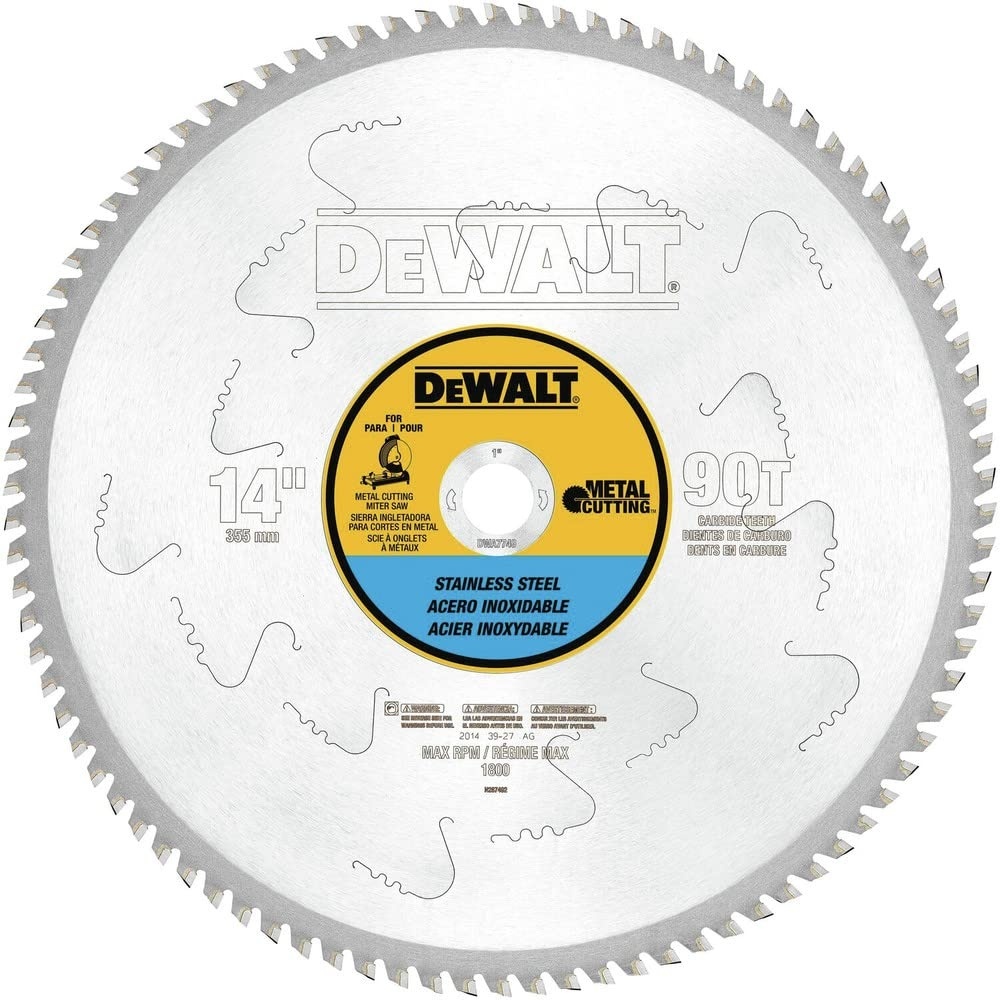 image:imageDEWALT DWA7739 80 Teeth Stainless Steel Metal Cutting 1Inch Arbor 12Inch Blade14  90 Teeth
