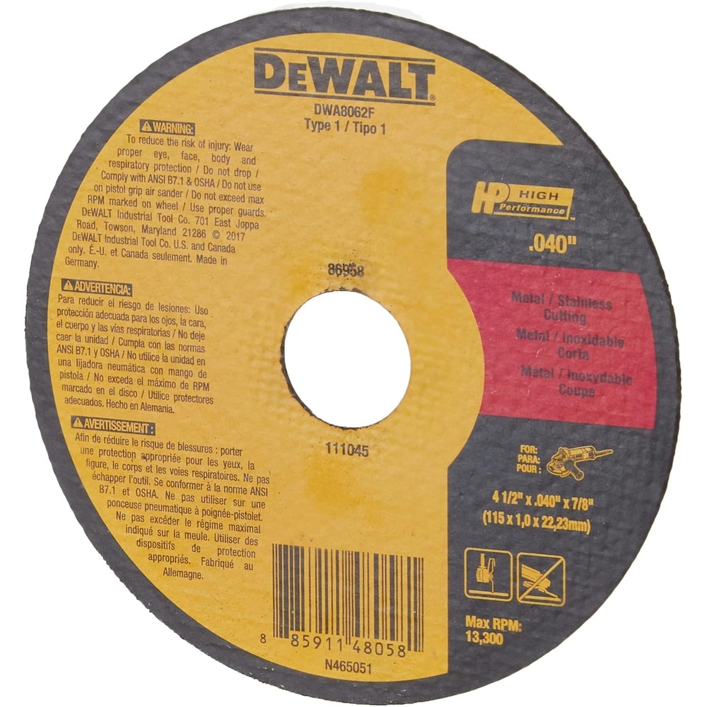 image:imageDEWALT DWA8062F T1 HP Fast CutOff Wheel 412 x 0040 x 78412 x 0040 x 78