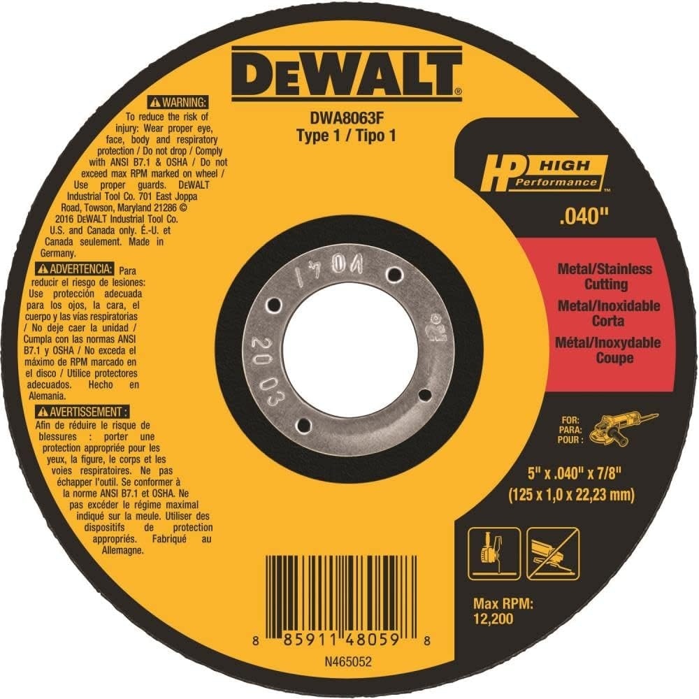 image:imageDEWALT DWA8062F T1 HP Fast CutOff Wheel 412 x 0040 x 785 x 0040 x 78