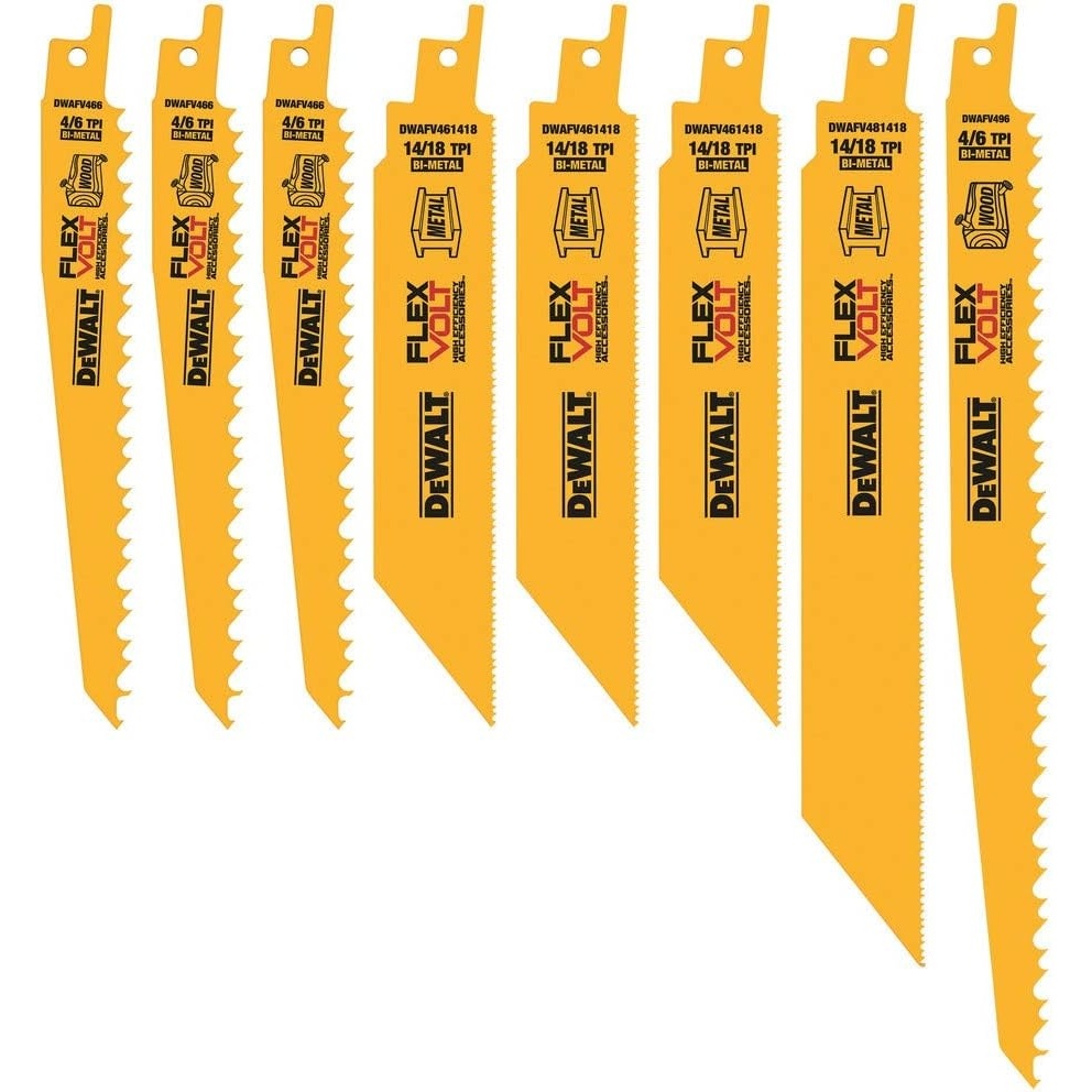 image:imageDEWALT DWAFV48SET FLEXVOLT Reciprocating Saw Blade Set 8 Piece