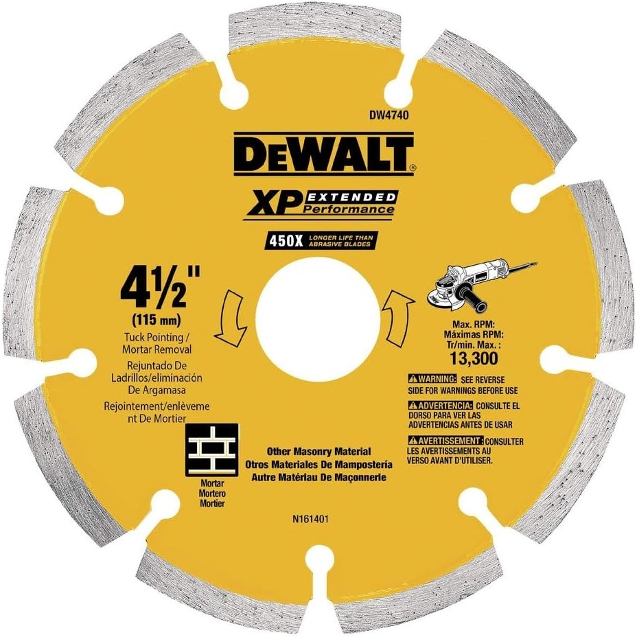 image:imageDEWALT Diamond Blade Tuck Point 412Inch x 14Inch DW4740