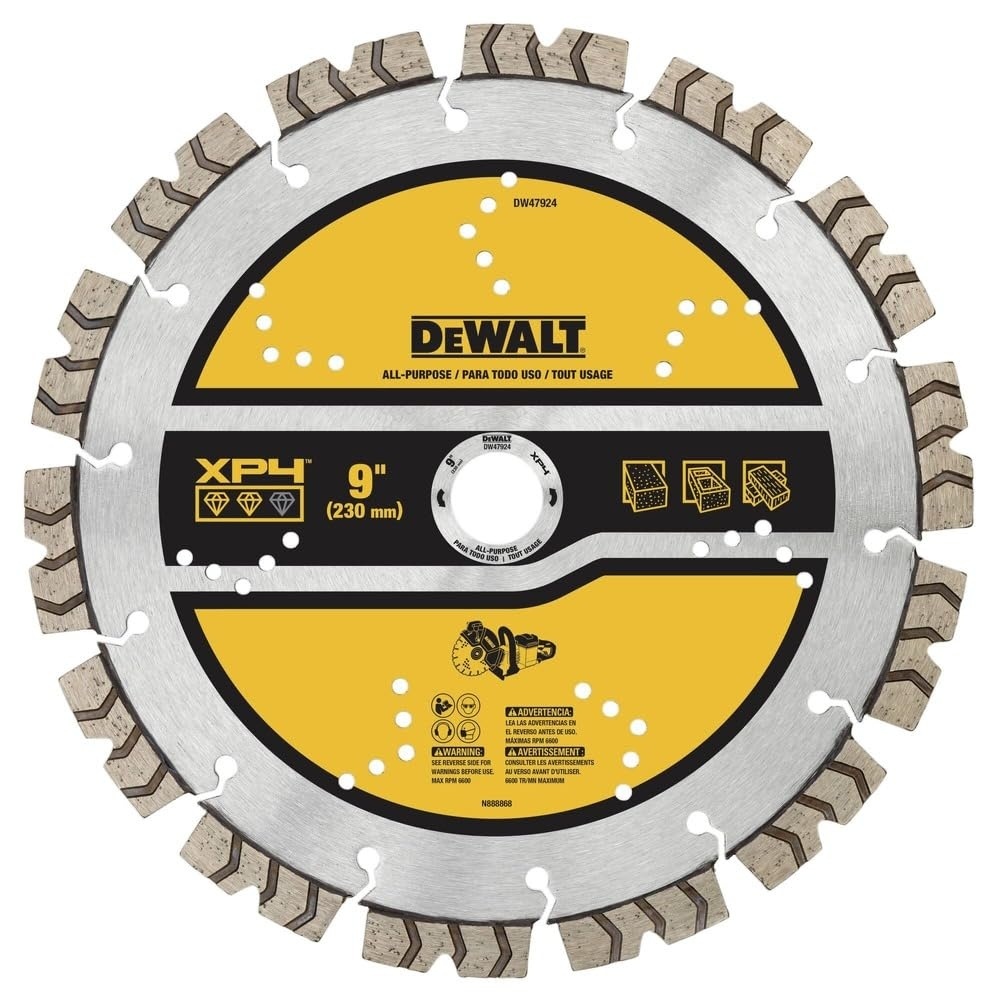 image:imageDEWALT Diamond Saw Blade Concrete and Masonry Blade Segmented 9inch DW47924One Size