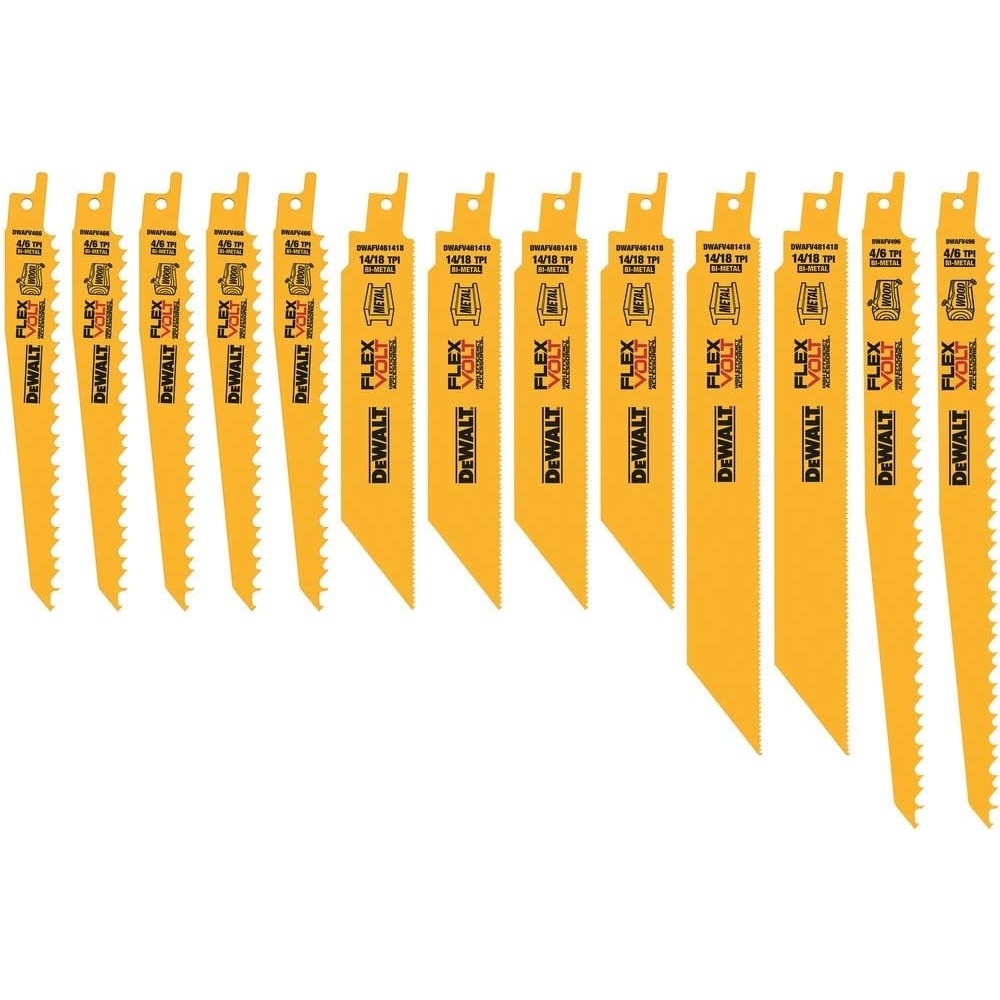 image:imageDEWALT FLEXVOLT Reciprocating Saw Blades Set 13Piece DWAFV413SET
