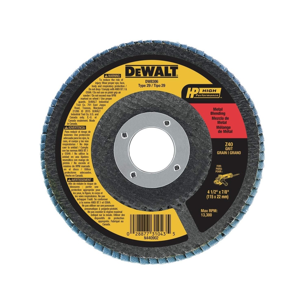 image:imageDEWALT Flap Disc Zirconia 412Inch x 78Inch 80Grit DW830978Inch Hub 1 Count